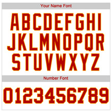 Load image into Gallery viewer, Custom White Red-Gold Authentic Baseball Jersey