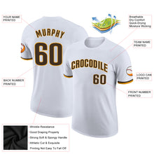 Load image into Gallery viewer, Custom White Brown-Gold Performance T-Shirt