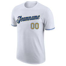 Load image into Gallery viewer, Custom White Old Gold-Royal Performance T-Shirt