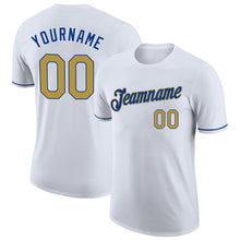Load image into Gallery viewer, Custom White Old Gold-Royal Performance T-Shirt