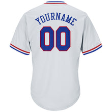 Load image into Gallery viewer, Custom White Royal-Red Authentic Throwback Rib-Knit Baseball Jersey Shirt