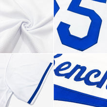 Load image into Gallery viewer, Custom White Royal-Red Authentic Throwback Rib-Knit Baseball Jersey Shirt