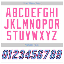 Load image into Gallery viewer, Custom White Light Blue-Pink Authentic Throwback Rib-Knit Baseball Jersey Shirt