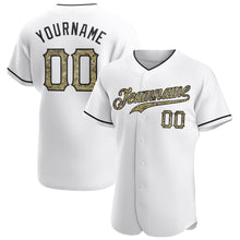 Load image into Gallery viewer, Custom White Camo-Black Authentic Baseball Jersey