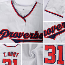 Load image into Gallery viewer, Custom White Red-Royal Authentic Baseball Jersey