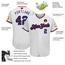Load image into Gallery viewer, Custom White Royal-Red Authentic Baseball Jersey
