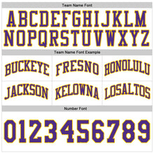 Load image into Gallery viewer, Custom White Purple-Gold Authentic Throwback Basketball Shorts