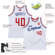Load image into Gallery viewer, Custom White Red-Royal Authentic Throwback Basketball Jersey