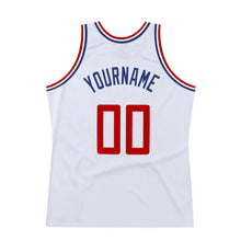 Load image into Gallery viewer, Custom White Red-Royal Authentic Throwback Basketball Jersey