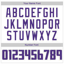 Load image into Gallery viewer, Custom White Purple-Gray Authentic Throwback Basketball Jersey