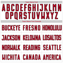 Load image into Gallery viewer, Custom White Red-Black Authentic Throwback Basketball Jersey