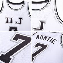 Load image into Gallery viewer, Custom White Black-Gray Authentic Throwback Basketball Jersey