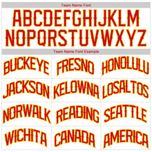 Load image into Gallery viewer, Custom White Red-Gold Authentic Throwback Basketball Jersey