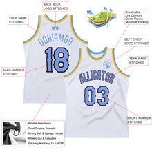Load image into Gallery viewer, Custom White Light Blue-Purple Authentic Throwback Basketball Jersey