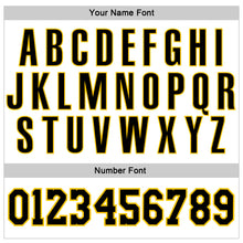 Load image into Gallery viewer, Custom White Black-Gold Authentic Throwback Basketball Jersey