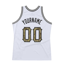 Load image into Gallery viewer, Custom White Camo-Gray Authentic Throwback Basketball Jersey