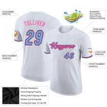 Load image into Gallery viewer, Custom White Light Blue-Pink Performance T-Shirt