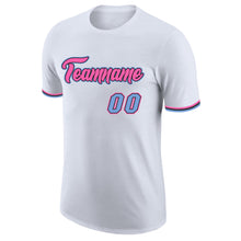 Load image into Gallery viewer, Custom White Light Blue-Pink Performance T-Shirt