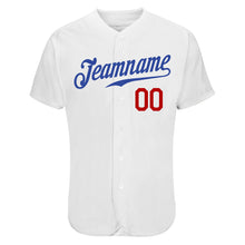 Load image into Gallery viewer, Custom White Royal-Red Authentic Skull Fashion Baseball Jersey