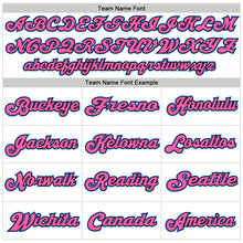 Load image into Gallery viewer, Custom White Powder Blue-Pink Mesh Authentic Throwback Football Jersey