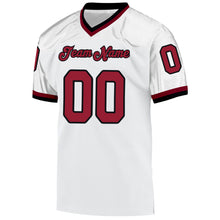 Load image into Gallery viewer, Custom White Cardinal-Black Mesh Authentic Throwback Football Jersey
