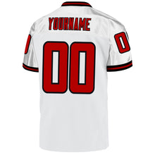 Load image into Gallery viewer, Custom White Red-Black Mesh Authentic Throwback Football Jersey