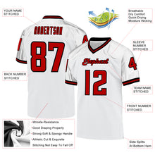Load image into Gallery viewer, Custom White Red-Black Mesh Authentic Throwback Football Jersey