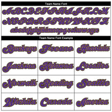 Load image into Gallery viewer, Custom White Purple-Old Gold Mesh Authentic Throwback Football Jersey