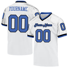 Load image into Gallery viewer, Custom White Blue-Black Mesh Authentic Throwback Football Jersey