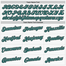 Load image into Gallery viewer, Custom White Midnight Green-Black Authentic Baseball Jersey