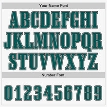 Load image into Gallery viewer, Custom White Midnight Green-Black Authentic Baseball Jersey