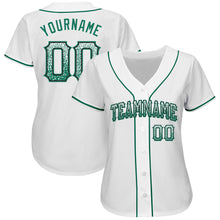 Load image into Gallery viewer, Custom White Kelly Green-Black Authentic Drift Fashion Baseball Jersey