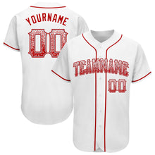 Load image into Gallery viewer, Custom White Red-Gray Authentic Drift Fashion Baseball Jersey