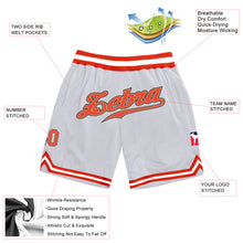 Load image into Gallery viewer, Custom White Orange-Old Gold Authentic Throwback Basketball Shorts
