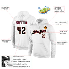 Load image into Gallery viewer, Custom Stitched White Black-Crimson Sports Pullover Sweatshirt Hoodie