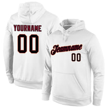 Load image into Gallery viewer, Custom Stitched White Black-Crimson Sports Pullover Sweatshirt Hoodie
