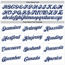 Load image into Gallery viewer, Custom Stitched White Navy-Light Blue Sports Pullover Sweatshirt Hoodie