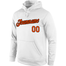 Load image into Gallery viewer, Custom Stitched White Orange-Black Sports Pullover Sweatshirt Hoodie
