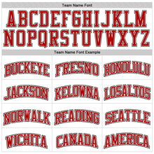 Load image into Gallery viewer, Custom White Red Pinstripe Red-Black Authentic Basketball Jersey