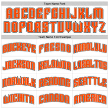 Load image into Gallery viewer, Custom White Orange Pinstripe Orange-Black Authentic Basketball Jersey
