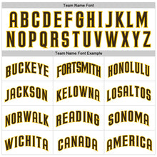 Load image into Gallery viewer, Custom White Brown Pinstripe Brown-Gold Authentic Basketball Jersey