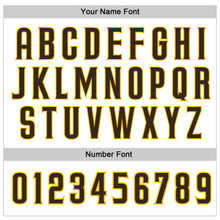 Load image into Gallery viewer, Custom White Brown Pinstripe Brown-Gold Authentic Basketball Jersey