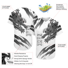 Load image into Gallery viewer, Custom White White-Black 3D Wolf Authentic Baseball Jersey