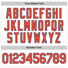 Load image into Gallery viewer, Custom White Orange Pinstripe Orange-Navy Authentic Basketball Jersey