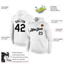 Load image into Gallery viewer, Custom Stitched White Black-Gray Sports Pullover Sweatshirt Hoodie