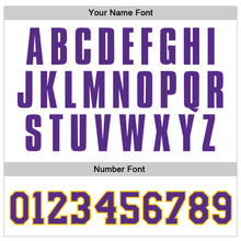 Load image into Gallery viewer, Custom Stitched White Purple-Gold Sports Pullover Sweatshirt Hoodie