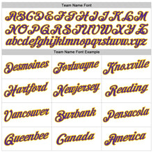 Load image into Gallery viewer, Custom Stitched White Purple-Gold Sports Pullover Sweatshirt Hoodie