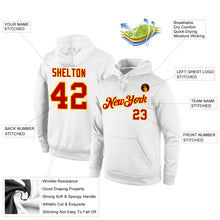 Load image into Gallery viewer, Custom Stitched White Red-Gold Sports Pullover Sweatshirt Hoodie