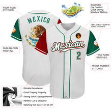 Load image into Gallery viewer, Custom White Kelly Green-Red Authentic Mexico Two Tone Baseball Jersey