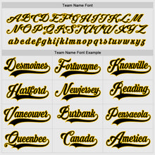 Load image into Gallery viewer, Custom White Black-Gold Hockey Jersey